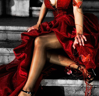 Red dress, sexy, model, graphy, girl, beautiful, dress, woman, body, legs, female HD wallpaper