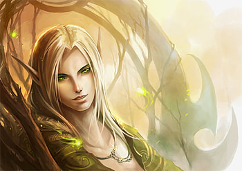 Forest Elf, elf, abstract, fantasy, forest HD wallpaper