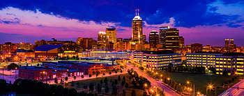Indianapolis Skyline, Vibrant magenta, Cityscape view HD wallpaper