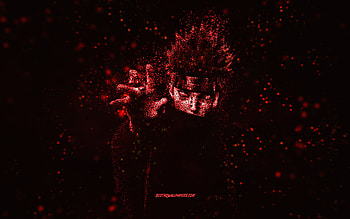 Akatsuki, Naruto, red glitter art, Naruto characters, Daybreak, black background, Japanese manga, Pakura Naruto, Akatsuki Naruto HD wallpaper