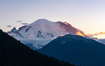 Glacier Sunset Mountains, glacier, mountains, nature HD wallpaper