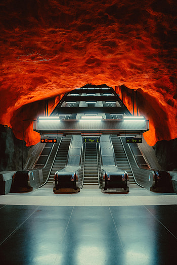 Architecture, Miscellanea, Miscellaneous, Tunnel, Station, Subway, Metro, Escalator HD phone wallpaper