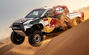 2022 Toyota GR DKR Hilux T1, rally car, racing, Dakar, sand dunes, Toyota GR Hilux, tuning, race cars, Toyota HD wallpaper