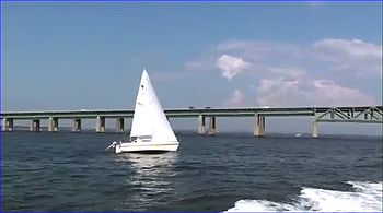 small sailboat, boat, bay, bridge, nature, sailboat, water, usa HD wallpaper