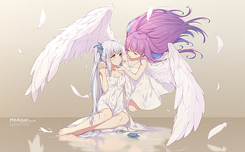 Cute, angels, Kagura Mea, Minato Aqua HD wallpaper