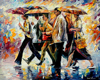 The Hustle And Bustle, suits, umbrellas, rain, dresses, colours, people, purses, stress, rush, life, trees, work, hurried HD wallpaper