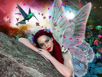 Elfe, Schmetterling, Fanthasie, Stimmung HD wallpaper