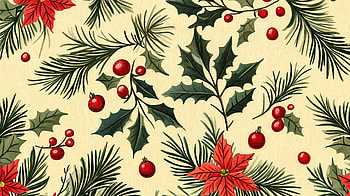 Vibrant Holiday Pattern - Ultra, holiday pattern, Christmas, foliage, poinsettia HD wallpaper