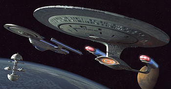 Galaxy Class starship , Stunning visuals, display, Futuristic spacecraft HD wallpaper