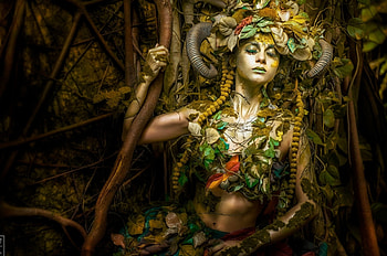 Nymph, model, tale, girl, hornd, woman, demon HD wallpaper