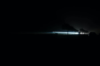 Trees, Night, Long Exposure, Neon HD wallpaper