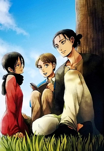 Attack on titan, snk, eren, mikasa, armin, Shingeki no Kyojin, anime HD phone wallpaper