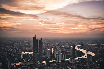 Cities, Sunset, City, Skyscraper, Building, Tower HD wallpaper