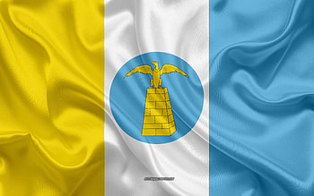 Flag of Santa Cruz de Lorica, , silk texture, Santa Cruz de Lorica, Colombian city, Santa Cruz de Lorica flag, Colombia HD wallpaper