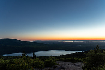 Nature, Twilight, Lake, Dusk, Evening, Hill HD wallpaper