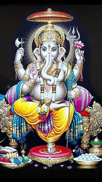 Ganesh God , Black Background HD phone wallpaper