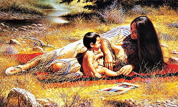 indian women, women, painting, indian, child HD wallpaper