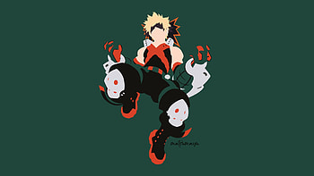 Minimalist, Anime, My Hero Academia, Katsuki Bakugou, Vector HD wallpaper