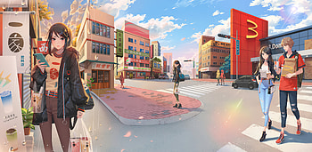 City Covers Anime , anime-girl, anime, artist, artwork, digital-art, artstation HD wallpaper