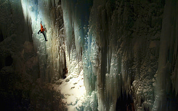 Ice climbing , Breathtaking background, Stunning ry, Nature's beauty HD wallpaper