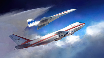 Future Wings, vehicle, Boeing 747, Concorde (Aircraft) HD wallpaper