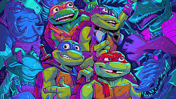Teenage Mutant Ninja Turtles: Mutant Mayhem — Neon Ultra, movie, Teenage Mutant Ninja Turtles: Mutant Mayhem HD wallpaper