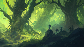 Hunters In Green Forest , artist, artwork, digital-art, artstation HD wallpaper