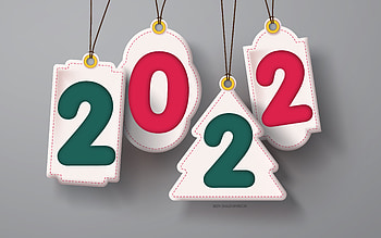 Happy New Year 2022, numbers on stickers, 2022 New Year, gray background, 2022 concepts, New Year 2022, creative art, 2022 greeting card HD wallpaper