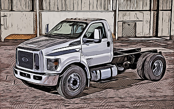 Ford F-650, , vector art, 2022 cars, trucks, creative, abstract cars, Ford F-650 drawing, cars drawings, Ford HD wallpaper