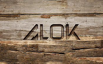 Alok wooden logo, , brazilian DJs, wooden backgrounds, music stars, Alok Achkar Peres Petrillo, Alok logo, DJ Alok, creative, wood carving, Alok HD wallpaper