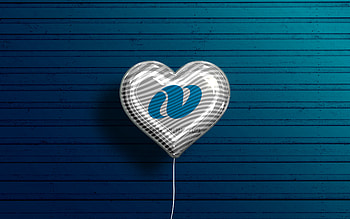 I Love Nagasaki, , realistic balloons, blue wooden background, Day of Nagasaki, japaenese prefectures, flag of Nagasaki, Japan, balloon with flag, Prefectures of Japan, Nagasaki flag, Nagasaki HD wallpaper