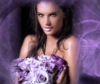 Purple, girl, roses, 3d HD wallpaper