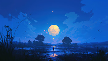 In Moonlight, artist, artwork, digital-art HD wallpaper