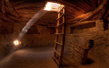 Shine, Light, Miscellanea, Miscellaneous, Ladder, Stairs, Premises, Room, Underground HD wallpaper