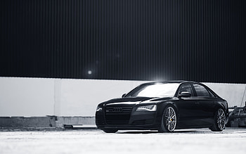Audi A8, front view, exterior, black sedan, black A8, A8 tuning, German cars, Audi HD wallpaper