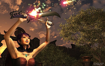 Deflection, magic, power, protection, fireballs, woman, tree HD wallpaper