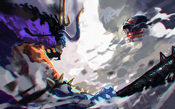 Luffy vs Kaido, Monkey D. Luffy, Kaido (One Piece), Anime, One Piece, Luffy Vs Kaido HD wallpaper