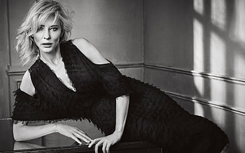 Cate Blanchett, Movies, Black white , Actress HD wallpaper