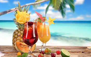 Cocktails, cocktail, summer, exotic, fruit, glass, vara HD wallpaper