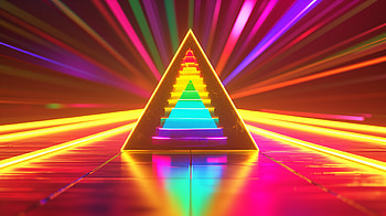 Neon Prism Pyramid, pyramid, prism, neon, geometry, colorful HD wallpaper