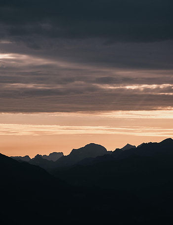 Nature, Sunset, Mountains, Rocks, Vertex, Silhouette, Tops HD phone wallpaper