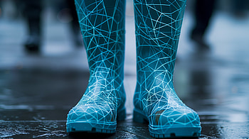 Stylish Geometric Pattern Rain Boots -, rain boots, boots, blue, geometric pattern, rain HD wallpaper