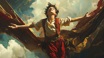 Courage Amidst the Clouds: A Ultra, fantasy, adventure, flying, cloud, fantasy adventure HD wallpaper