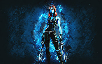 Fortnite Tactical Mystique Skin, Fortnite, main characters, blue stone background, Tactical Mystique, Fortnite skins, Tactical Mystique Skin, Tactical Mystique Fortnite, Fortnite characters HD wallpaper