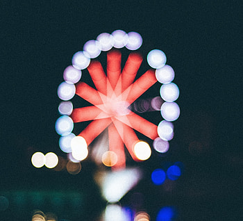 Bokeh, Ferris wheel, art HD wallpaper