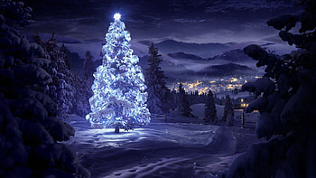 Merry Christmas Snow Fall Night Pics HD wallpaper