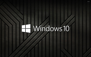 Windows 10 text logo on black metal stripes jpg HD wallpaper