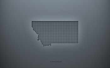 Montana map, gray creative background, Montana, USA, gray paper texture, American states, Montana map silhouette, map of Montana, gray background, Montana 3d map HD wallpaper