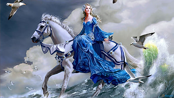 euphoria, horse, fairies, princess, fantasy HD wallpaper