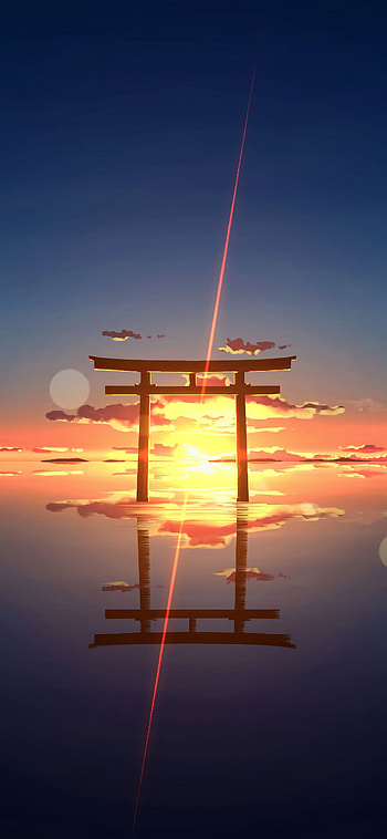 Torii shrine, Sunsets HD phone wallpaper